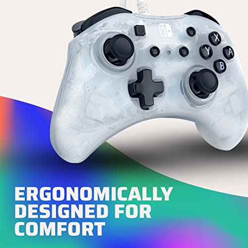 PDP Rock Candy Enhanced Wired Nintendo Switch Pro Controller, Switch Lite/OLED Compatible, Compact Durable Ergonomic Non-Slip Joystick (Frost White) - color: Frost White