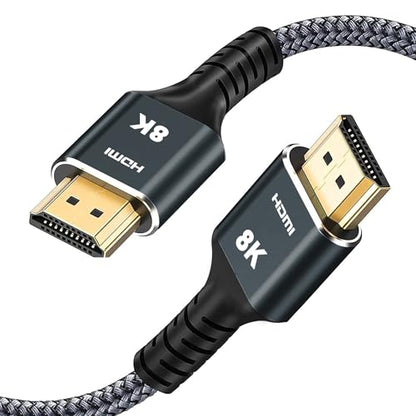 8K/10K/4K HDMI Cable 3.3 ft (1M), Nylon Braided | 48Gbps Ultra High Speed, 8K@60Hz 4K@120Hz, eARC HDCP 2.0/2.1/2.2/2.3, for gaming, PCs, monitors, TVs, Blu-ray players, PS5 - size: 3.3