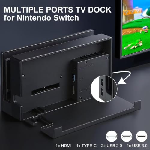 Dock Station for Nintendo Switch & OLED | 3-in-1 Replacement Dock | Original IC Chip, AC Charger, High-Speed HDMI Cable, 1080P Full HD Output TV Mode, Not Compatible with Switch 2