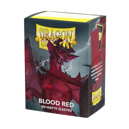 Dragon Shield | Standard Size Card Matte Sleeves | 100 CT - Smooth & Tough Premium TCG Sleeves | Compatible with Pokemon, Flesh & Blood, One Piece & Magic the Gathering | Blood Red - Matte - color: Blood Red