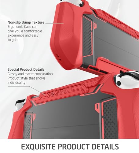 Mumba Dockable Case for Nintendo Switch OLED 2021, [Blade Series] TPU Grip Protective Cover Accessories Compatible with Nintendo Switch OLED and Joy-Con Controller (Red) - color: Red
