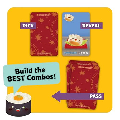 Gamewright Sushi Go, the Pick and Pass Card Game, Multi-colored