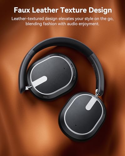 Hybrid Active Noise Cancelling Headphones, 120H Playtime Bluetooth Over Ear Headphones, Bluetooth 6.0 Wireless Headset with Display, 6 ENC Mic, Hi-Res Audio, Transparency Mode for Travel Game Black