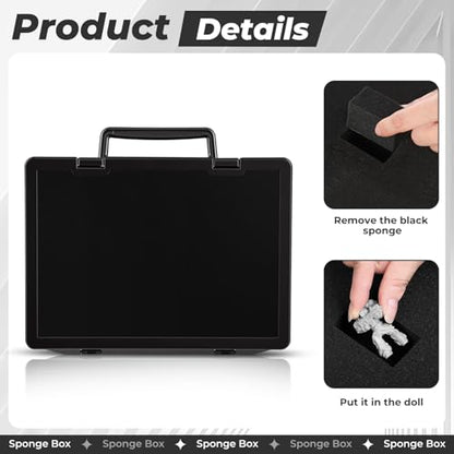Madcat Miniature Storage Carrying Figure Case - 32 Slot Figurine Minature Carrying Case with 2 Foam Layer for Miniatures Compatible with 40k, DND & More (black) - color: black