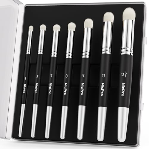 Nicpro Dry Brush Miniature Painting, 7 Sizes Drybrush with Storage Case | Professional Drybrush Set, Hobby Detail Paint Brushes, For Tabletop & Wargames Miniatures Models Figures