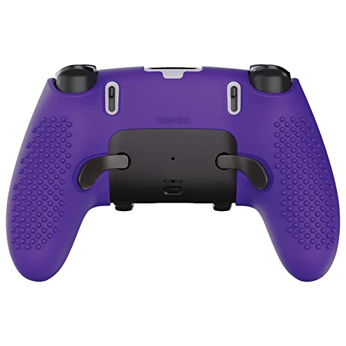 PlayVital 3D Studded Edition Anti-Slip Silicone Cover Case for ps5 Edge Controller, Soft Rubber Protector Skin for ps5 Edge Wireless Controller with 6 Thumb Grip Caps - Purple - color: Purple