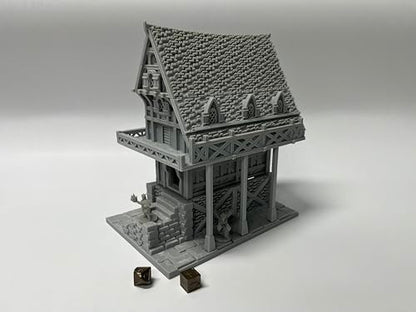 HAUTICO Medieval Gothic Miniature Building – Paintable Tabletop Terrain for D&D, Wargames & Dioramas 18mm (Medium Scale)