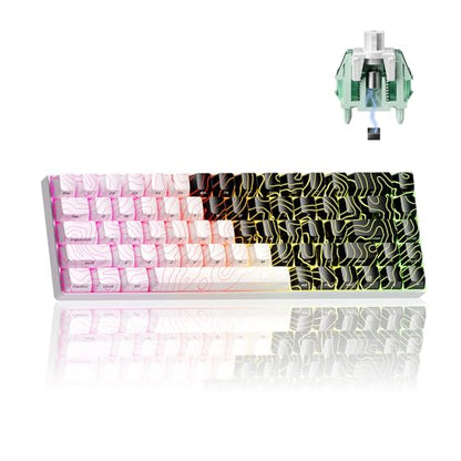 x XVX HE68 Pro Rapid Trigger Keyboard 60% Percent,Hall Effect Keyboard with Gateron Magnetic Jade Pro Switch,CNC Aluminum Frame Topographic Custom Mechanical Key Board for PC/Laptop/Xbox/PS4/PS5 - color: Pro, Black&White