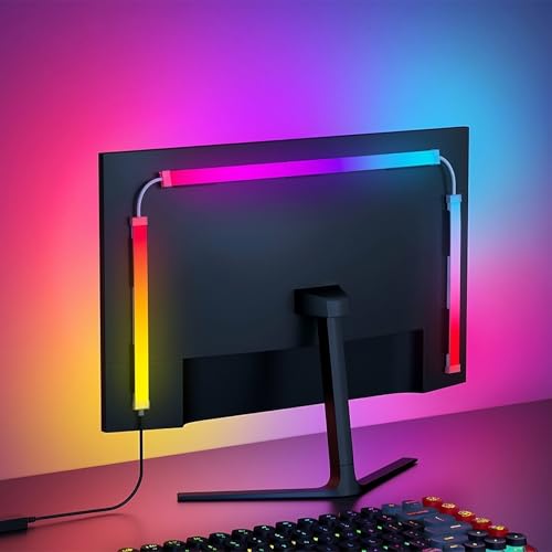 G100 LED Monitor Backlights for PC & Mac, LED Strip Lights that Sync with Screen Color or Music, Computer Light Bar Behind Monitor, LEDs for Desk Gaming, USB Port, Software Control, 27 in - size: 27inch (for PC & Mac)