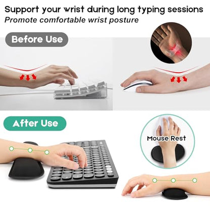 Excel Cheat Sheet Mouse Pad Set | 3-Piece XXL Ergonomic Desk Mat with Wrist Rest for Office & Gaming(Black) - color: Black(XXL 3-Pack), size: 35.5L x 15.8W inches