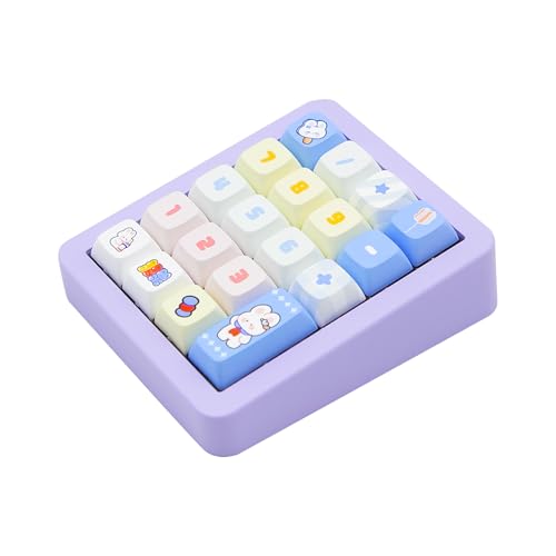 Adventurers K812 Wired Mechanical Numeric Keypad, 19-Key Hot-Swappable RGB Numpad, Macro Programmable, Detachable Type-C Cable, Game/Office Mode Switch – for PC/Laptop/Desktop (Purple) - color: Purple