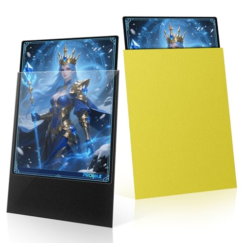 200 Pack Card Sleeves, Matte Dual Trading Card Sleeves with Opaque Back & Smooth Shuffle, Tear Resistant Card Protectors for MTG, TCG and Game Cards (Lightning Yellow) - color: Lightning Yellow, size: 200 Pack