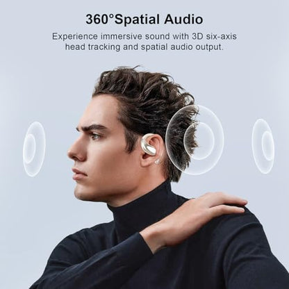 Open Ear Clip Wireless Earbuds Bone Conduction Headphones,Bluetooth 5.4,Open Ear Design for Running Fitness,IPX7 Waterproof,Built-in Mic Touch Control Operate Ear Hooks /Running/Workout/Fit Cycling﻿
