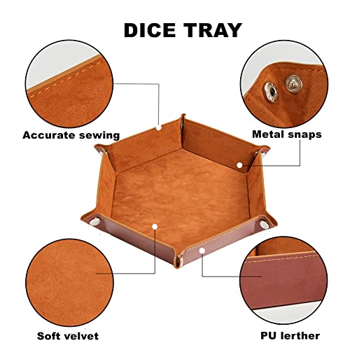 DND Dice Set 42 Pcs Polyhedral Dungeons and Dragons Rolling Dice for D&D RPG MTG Table Games Dice Bulk with Colorful Drawstring Bags and Dice Tray (Star-Tray) - color: Star-tray