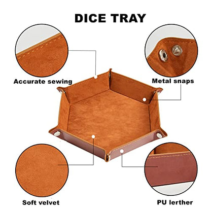 DND Dice Set 42 Pcs Polyhedral Dungeons and Dragons Rolling Dice for D&D RPG MTG Table Games Dice Bulk with Colorful Drawstring Bags and Dice Tray (Star-Tray) - color: Star-tray