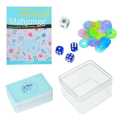 Jongyance 160-Piece American Mahjong Playing Cards Set, Includes Manual, Storage Box, Dice, Chips & Wind Indicator – Portable, Travel-Friendly