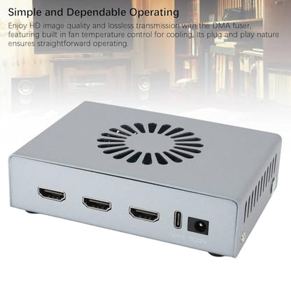 DMA Fuser 4K 60Hz, HD Multimedia Interface Overlayer Synthesizer with Dual Signal Integration, 2K 144Hz Computer Games Fusion Capture Card for Gaming and Video Conferencing,