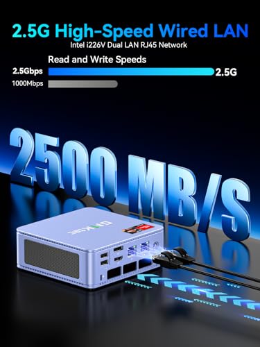 GMKtec M5 Ultra Gaming Mini PC Ryzen 7 7730U (Upgraded 7430U/ 5825U), 32GB RAM 512GB SSD Dual NIC LAN 2.5GbE Desktop Computers, Triple 4K Display, WiFi 6E, USB-C, BT 5.2, DP, HDMI 2.0 Blue - size: R7 7730U Blue 32GB DDR4 + 512GB