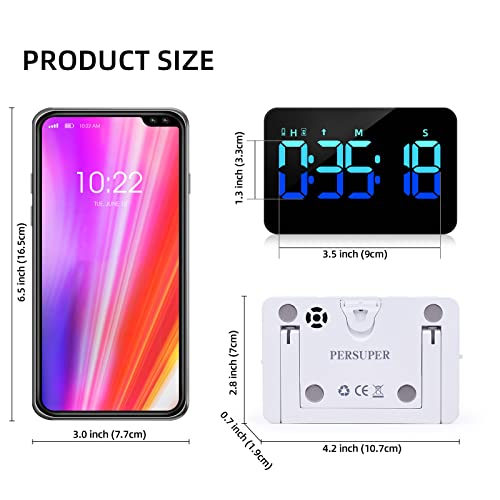 PERSUPER Kitchen Digital Timer, Count Down Up, Rechargeable, Vibration Mode | Adjustable Volume and Brightness LED Display, Time Management Cook, Desk, Kids Adults Study Teaching, Kitchen Gadgets Blue - color: Blue
