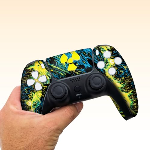 Radioactiive Custom PS-5 Controller Wireless compatible with Play-Station 5 Console by BCB Controllers | Proudly Customized in USA with Permanent HYDRODIP Printing(NOT JUST A SKIN)(MODDED) - color: Radioactiive, size: Modded - Front & Back Print