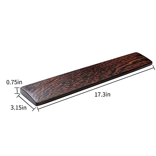 Wooden Keyboard Wrist Rest and Mouse Pad - Solid Wood Palm Rest Guard for Keyboard, Wenge Wood, 17.3in - color: Wenge, size: 17.3in