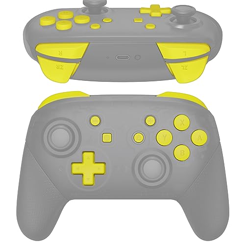 eXtremeRate Sunflower Yellow Repair ABXY D-pad ZR ZL L R Keys for Nintendo Switch Pro Controller, DIY Replacement Full Set Buttons for Nintendo Switch Pro Controller - Controller NOT Included - color: Sunflower Yellow