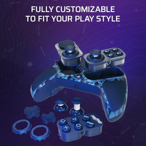 PDP Victrix Pro BFG Wireless Controller for PS4/PS5/PC, Sony 3D Audio, Modular Back Buttons/Clutch Triggers/Joystick, Call of Duty Midnight Mask - color: COD Camo Blue