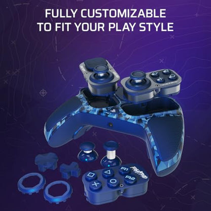PDP Victrix Pro BFG Wireless Controller for PS4/PS5/PC, Sony 3D Audio, Modular Back Buttons/Clutch Triggers/Joystick, Call of Duty Midnight Mask - color: COD Camo Blue