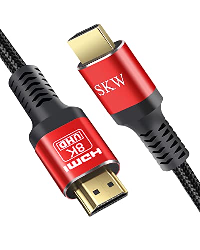 SKW 8K HDMI Cable 3.3ft/1M, 2.1 48Gbps HDMI Braided Cable-4K@120Hz 7680P,DTS:X,HDCP 2.2 & 2.3, HDR 10,eARC,Dynamic HDR,Compatible for Laptop, Monitor, Roku TV - size: 3.3ft/1m