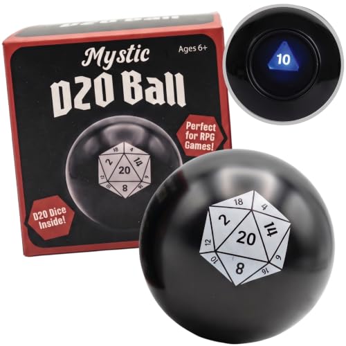 Mystic D20 Dice Ball - 20 Sided Dice Fortune Ball for DND, RPG & TTRPG Fans