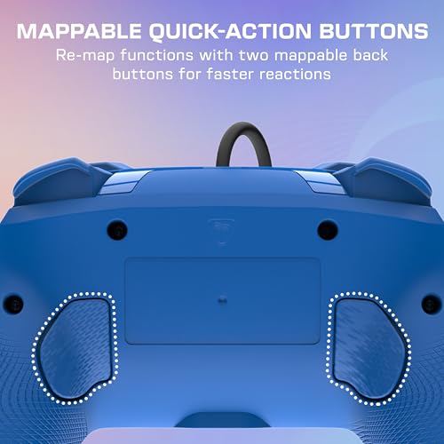 Turtle Beach Afterglow Wave Wired RGB Gaming Controller, Nintendo Switch 2 | Switch Lite, OLED, Hall-Effect Thumbsticks, 2 Mappable Back Buttons, Audio Controls, C-Button for GameChat, RGB Lights, Blue - color: Blue
