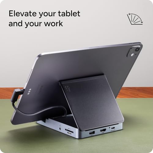 ZAGG 6-Port Media Hub – for iPad, Chromebook, Android & More – HDMI 4K 60Hz, USB-C PD 100W, USB-A 3.2 10Gbps, SD & MicroSD Card Readers, Audio Jack – Compact & Durable w/Media Buttons - style: 6-Port Media Hub