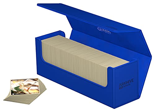 Ultimate Guard Arkhive 400+, Deck Case for 400 Double-Sleeved TCG Cards, Blue, Compatible with Boulders, Magnetic Closure & Microfiber Inner Lining - color: Blue, size: 400+