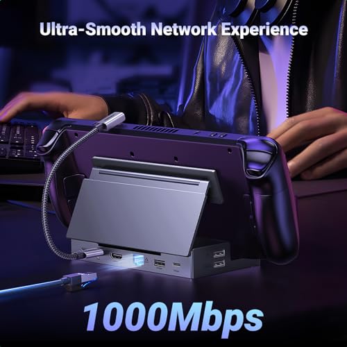UGREEN Steam Deck Dock 9-in-1 USB C Docking Station Foldable Stand | 4K@60Hz HDMI, Gigabit Ethernet, PD 100W, 10Gbps USB A&C 3.2, TF/SD For Steam Deck, Rog Ally, ROG Xbox Ally, Legion Go