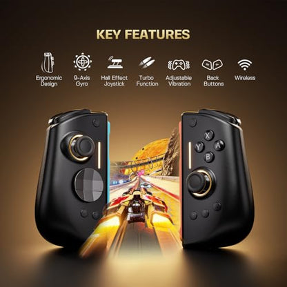 NYXI Hyperion 3 Switch 2 Controller–World's First Third-Party Wireless Controller for Switch 2, Hall Effect Joystick, 9-Axis Gyro, Full Mechanical Buttons, Adjustable Vibration, Dual Back Buttons - color: Dark