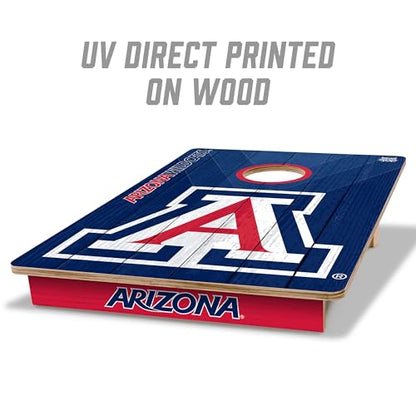 YouTheFan NCAA 2’ x 3’ Wood Cornhole Game with Logo Bags - color: Arizona Wildcats