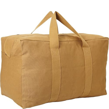 Tactical Parachute Cargo Bag LARGE Cotton Canvas Carry Bag, 24" x 15" x 13" - Coyote Brown - color: Coyote Brown, size: Large (24" x 15" x 13")