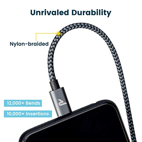 RAMPOW Micro USB Cable 6.6ft Nylon Braided Space Gray QC 3.0 Fast Charge & Sync 2.4A for Samsung Galaxy S5/S6/S7, HTC, LG, Kindle, Sony, PS4, and More - size: 6.6ft, style: 1Pack