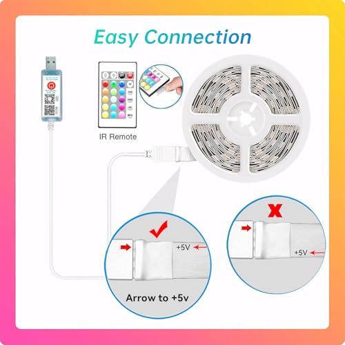CHARKEE 50ft LED Lights USB-Powered, RGB Strip Lighting for Bedroom/TV Backlight/Gaming Lighting, Color Changing Bluetooth Led Lights with Smart App Control, Music Sync Sound Reaction - size: 50ft USB-Powered