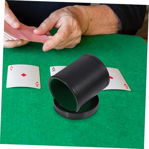 Totority Leather Dice Cup with Lid Felt-Lined Quiet Shaker for Bar and Party Games Supple Green Interior Lightweight and Compact for Easy Carry Storage