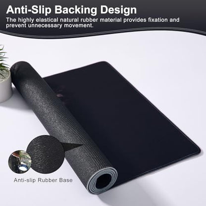 Gaming Mouse Pad XL 27.56”x 11.81”, Leopard Mouse Pad，Black Desk Pad, Pad for Keyboard and Mouse, Computer Desk Pad, Spill-Proof Surface and Anti-Skid Base 70 x 30cm - color: Leopard, size: 27.6L x 11.8W inches