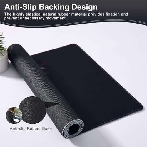 Gaming Mouse Pad XXL 31.5” x 15.75”, Leopard Mouse Pad，Black Desk Pad, Pad for Keyboard and Mouse, Computer Desk Pad, Spill-Proof Surface and Anti-Skid Base 80 x 40cm - color: Leopard, size: 31.5L x 15.8W inches