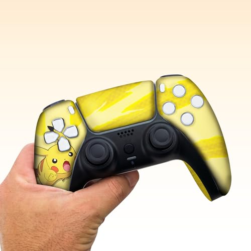 Pikachhu Custom PS-5 Controller Wireless compatible with Play-Station 5 Console by BCB Controllers | Proudly Customized in USA with Permanent HYDRODIP Printing(NOT JUST A SKIN)(MODDED) - color: Pikachhu, size: Modded - Front & Back Print