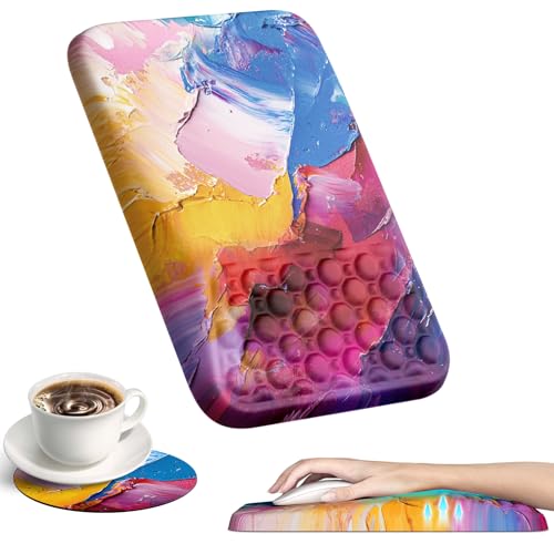 Ospelelf Mouse Pad with Wrist Rest Ergonomic Comfortable Pain Relief Mousepad Wrist Support for Computer Multicolored - color: Multicolored