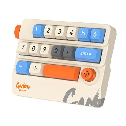 Numeric Mechanical Keyboard with Right Joystick, One Handed Keyboard Fully Programmable for Knobs and Keys, Rocker Knobs for OSU Keypad, Hotswap Keypad with RGB - color: Khaki