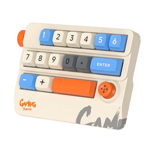 Numeric Mechanical Keyboard with Right Joystick, One Handed Keyboard Fully Programmable for Knobs and Keys, Rocker Knobs for OSU Keypad, Hotswap Keypad with RGB - color: Khaki