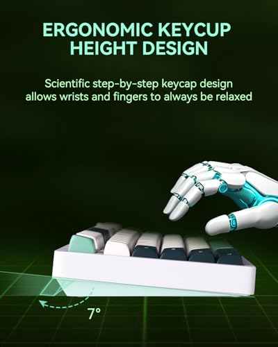 LEOBOG x Aula HI75C Pro PC Gaming Aluminum Alloy Keyboard,Bluetooth/USB-C/Wireless Tri-Modes Mechanical Keyboards,Hot Swappable Green Creamy Keyboard with Ice Vein Switch for Windows/Mac/Tablet Gamer - color: Green