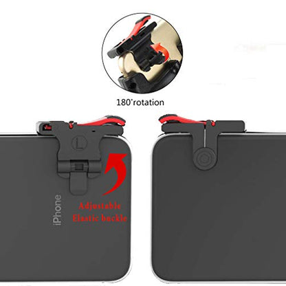 Newseego for Mobile Game Controllers, Finger Triggers for Mobile Phone, Sensitive Shoot Controller Joysticks Gamepad for Rules of Survival/PUBG (3 in 1 Portable Gamepad + 1 Pair Finger Triggers + Phone Joysticks Replacement Set)