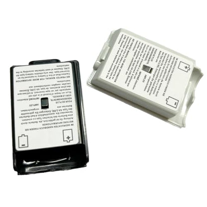 2 Pcs Battery Cover Case for Xbox 360 Wireless Controller,Battery Pack Cover Shell Case Replacement Repair Part Compatible for Xbox 360(1×Black, 1×White) - color: 1Black + 1White