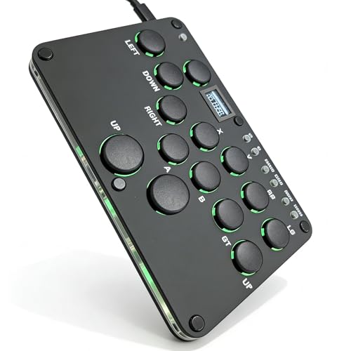 XIAO SHI MIN STORY Leverless Controller Fight Sticks 12Keys All-Button Arcade Fightstick Supports Turbo & Hot Swap RGB for PC/PS4/PS3/Switch